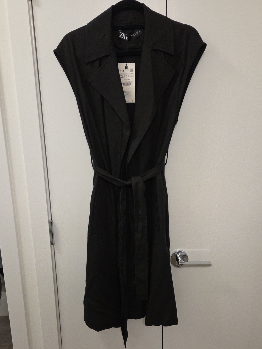 ZARA Black Vest With Tie Brand New